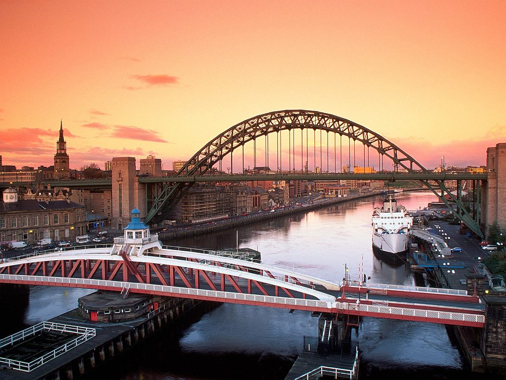 Tyne Bridge and Swing Bridge, Newcastle Upon Tyne, United Kingdom